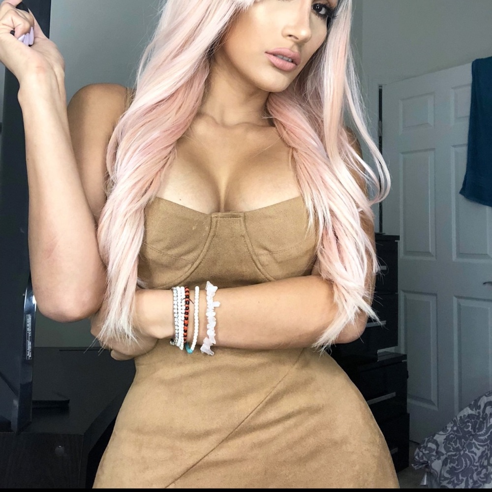 Tan suede dress